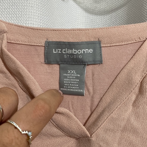 Liz Claiborne Studio Light Pink Blouse Size XXL - Picture 3 of 7